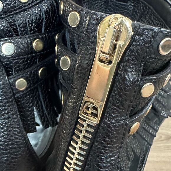 Burberry Gladiator Black Leather Studded Sandals Made in Italy, Size 38 - Picture 6 of 10